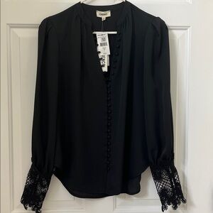 L’agence Blac Blouse with Lace Cuffs S